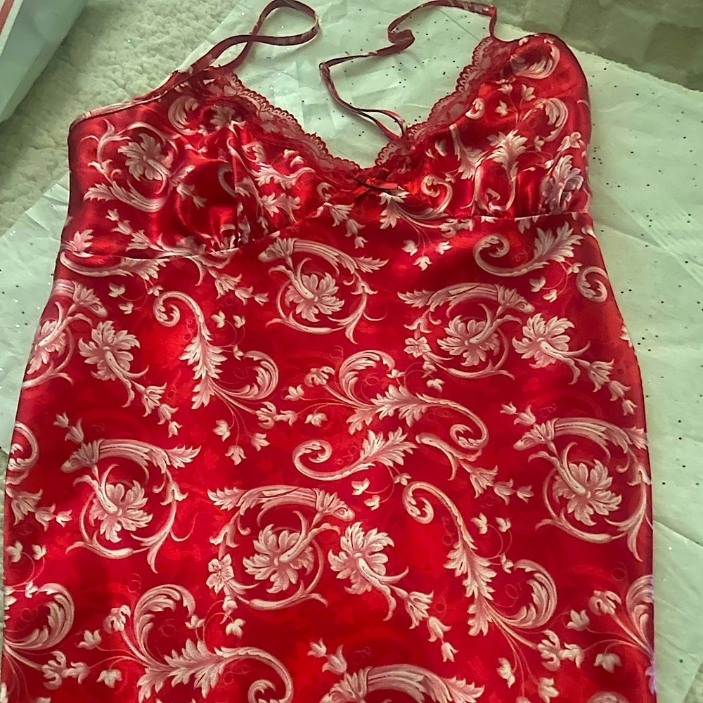 Adonna Feminine Red Lace Women's (Plus XXLg) Slip-dress/Sleep-dress Lingerie